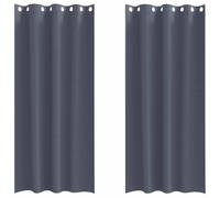 Blackout Curtains with Rings, Pack of 2, Anthracite 225 x 140 cm, Polyester, Opaque and Darkening with Eyelets and Loops, Ideal for Living Room, Bedroom, Children's Room