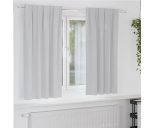 Blackout Curtains with Rings, Pack of 2, Light Grey, 175 x 140 cm, Polyester, Opaque and Darkening, Versatile Hanging with Eyelets and Loops, Ideal for Living Room, Bedroom, Office