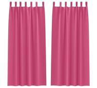 Blackout Curtains with Rings, Pack of 2, Light Pink, Polyester, 225 x 140 cm, Opaque Blackout for Living Room, Bedroom, Children's Room, Modern Curtain with Eyelets and Loops