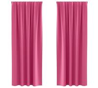 Blackout Curtains with Rings, Pack of 2, Light Pink, Polyester, 225 x 140 cm, Opaque with Eyelets and Loops, for Living Room, Bedroom, Children's Room and Balcony Door