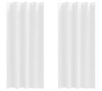 Blackout Curtains with Rings, Pack of 2, Pure White, 260 x 140 cm, Polyester Curtain with 4 Hanging Methods, Opaque, Darkening for Living Room, Bedroom, Office and Children's Room