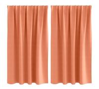 Blackout Curtains with Rings, Pack of 2, Terracotta 140 x 140 cm, Polyester, 80%-90% Light Blocking, Versatile Hanging for Living Room, Bedroom, Children's Room