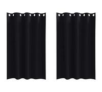 vidaXL Blackout Curtains with Rings 2 pcs Black 175 x 140 cm Polyester