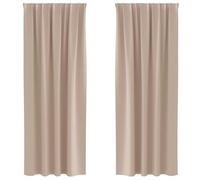 Blackout Curtains with Rings Taupe Polyester 245 x 140 cm 2 Piece with Eyelets and Loops for Living Room Bedroom Children's Room Opaque Blackout Insulated