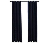 vidaXL Blackout Curtains with Rings 2 pcs Velvet Black 140x245 cm UK NEW