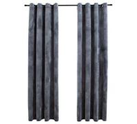 vidaXL Blackout Curtains with Rings 2 pcs Velvet Anthracite 140x225 cm UK HOT