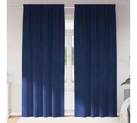 Blackout Curtains with Top Tape 2 pcs Dark Blue Velvet Berkfield Home Multi One Size