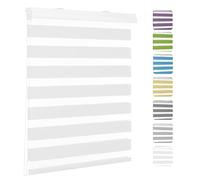 Blackout Day and Night Roller Blinds 100x280cm Waterproof Fabric Adjustable Clamping Brackets Perfect for Windows and Doors Elegant White Design