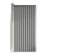 Blackout Door Curtains Blackout Door Curtain Foldable Waffle Weave Polyester Punch-Free Partition for Home Bedroom Kitchen(Gray,100x200cm)