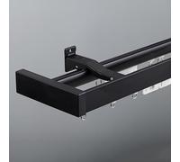 Blackout Double Track Set s Rod Ceiling Or Wall Mount Heavy Du Alumin Silent Rails For Living Room And Bathroom(BlackWall1.30m)