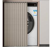 Blackout Dust Proof Privacy Water Proof Cupboard Curtain Kitchen, Punch Free Short Curtains, Imitation Linen Under Counter Curtain for Kitchen, for Storage Cabinets Closet Doors Windows(Light brown,85