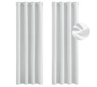 Blackout Eyelet Curtains 230 x 105 cm Thermal Insulated Energy Saving Super Soft Thermal Insulated Curtains Eyelet Thermal Curtain 2 Panels for Bedroom, White