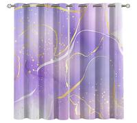 Blackout Eyelet Curtains For Bedroom Kids 79X63 Inch Purple Background With Golden Lines Patterned 2 Panels Curtains For Living Room Nursery Thermal Insulated Energy Saving Window Treatments Super
