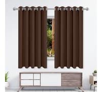 Blackout Eyelet Curtains for Living Room 600 x 340 cm Soft Thermal Insulated Black Out Drop Blackout Curtains for Classical Bedroom, Brown
