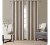 Blackout Eyelet Curtains - Khaki 46x72 Inch