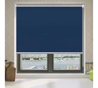 Blackout Fabric Roller Blinds 115 x 100 cm No Drill 100% Blackout Thermal Roller Blinds Roller Shades with Install Accessories for Any Windows Door Office, Navy Blue
