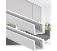 Blackout Light Blocking Strips for Blinds, U Channel Roller Shades Window Side Blocker, 2 Pack Cellular Shades Side Tracks, Light Blocking Solution