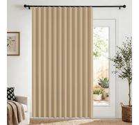 Blackout magnetic folding curtain with accordion design, suitable for doorways and room partitions.-Coffee color-W300xH220cm
