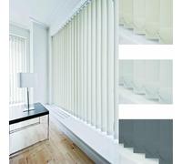 Blackout Plain Vertical Blind Complete [210cm, White, Long Drop]