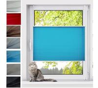 Blackout Pleated Blind, 25 x 40 cm Instant Stick on Blinds Easy Fit Blinds No Drill Blinds with Clips Privacy Protection for Window Privacy Protection, Blue