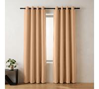 (Blackout Ringtop - Beige) 66x84 Dual Panel Curtains with Free Tiebacks | Premium Quality Drapes