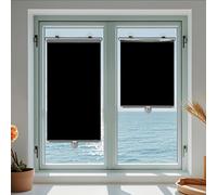Blackout Roll up Blinds With Suction Cups,Retractable Sunshade Roller Curtains,Lightweight Portable Temporary Shading Curtain,Black-30-80cm Wide,No drilling,W80xH100cm/31x39in-A