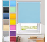 Blackout Roller Blind 30 x 120 cm Multiple Colours and Sizes Roller Blinds,roman Blinds, Fittings Included Portable Use Travel and Bedroom, Sky Blue