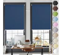 Blackout Roller Blind 50 x 220 cm Multiple Colours and Sizes Roman Blinds,blackout Roller Blinds, Fittings Included For Inside and Outside Recess Fitting, Navy Blue