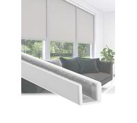 Blackout Roller Blind Light Blockers, Aluminium U-Channel Side Rail Strips to Eliminate Window Shade Gaps for Nursery, Office, and Bathroom Use