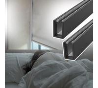 Blackout Roller Blind Strips - 2 Pack U-Channel Light Blocking Tracks for Windows - 180cm (70.9 in) - Black - Perfect for Nursery & Bedroom Privacy Solutions