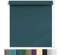 Blackout Roller Blinds 100 x 200 cm Thermal Insulated UV Protection, Day Night Roller Blind Easy Fit Home Office for Any Window, Loft, Navy Blue