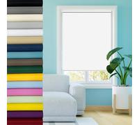 Blackout Roller Blinds 100 x 50 cm Out Roller Blind, Window Blinds, Blackout Blinds 100% Blackout Waterproof Fabric, No Drill for Bedroom Nursery Loft Travel RV Car, White