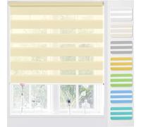Blackout Roller Blinds 100x160cm Temporary Travel Rollo Blinds with Metal Brackets & Fittings for Nursery Bedroom and On the Go Beige