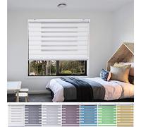 Blackout Roller Blinds 120 x 250 cm Thermal Insulated,UV Protection Blackout Fabric Roller Blinds with Adjustable chain mechanism for Home Office,Bedroom, White