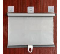 Blackout Roller Blinds 40cm 50cm 60cm 75cm 80cm 90cm 100cm 110cm 120cm Wide,Retractable Blinds No Drill,Portable Sunshade Roller Blind,Privacy Screen and Sun Protection,Grey-95x200cm(37.4x78.7in)