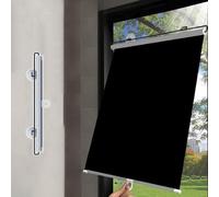 Blackout Roller Blinds for Windows,Retractable Sunshade Roller Blinds 30-80cm Wide,Suction Cup Roller Shades No Drilling,Privacy Curtains,Portable Temporary Blinds Black,Black-45×60cm(18 * 24in)