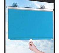 Blackout Roller Blinds for Windows, Suction Cup Roller Blinds, Sun Protection Privacy Roller Shades, Temporary Blinds, Blackout Curtains 30-80cm Wide,blue-58x100cm/23 * 39in