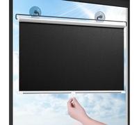 Blackout Roller Blinds for Windows, Suction Cup Roller Blinds, Sun Protection Privacy Roller Shades, Temporary Blinds, Blackout Curtains 30-80cm Wide,black-60x180cm/24 * 71in