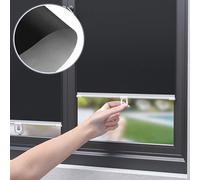 Blackout Roller Blinds No Drill,Portable Window Blinds,Retractable Suction Cup Roller Shades,Light Filtering,Thermal Insulated Blinds for Windows Room Darkening,Black-50x125cm/20x49in