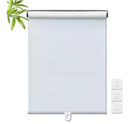 Blackout Roller Blinds No Drilling,Indoor Sunscreen Roller Shades 35-150cm Wide,Portable Retractable Curtains for Bedroom,Balcony,Anti-UV Insulation Privacy Windows Blind,White-32x200cm(12.6x78.7in)