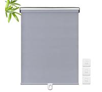 Blackout Roller Blinds No Drilling,Indoor Sunscreen Roller Shades 35-150cm Wide,Portable Retractable Curtains for Bedroom,Balcony,Anti-UV Insulation Privacy Windows Blind,Grey-40x150cm(15.7x59in)