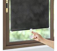 Blackout Roller Blinds With Suction Cups,Portable Sunshade Roll Up Windows Blinds,Privacy Sunscreen Curtains,Temporary Blinds,No Drilling,Retractable Balcony Sun Shades,Black-40×125cm(15.7 * 49.2in)