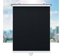 Blackout Roller Shades,50x150cm 60x180cm 72x200cm Thermal Insulated Blinds for Windows,Retractable Roller Window Shades Suction Cup,Temporary Privacy Curtain for Bedroom,Black-45x180cm/18x71in