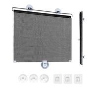 Blackout Roller Shades Blinds for Windows Retractable Thermal Insulation UV Protection Shades Pull Down Reflective Window Blinds for Home Bedroom Car(Black Dots,W45 x H200cm)