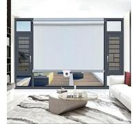 Blackout Roller Shades for Doors Sunshade Blinds 40-150cm Wide Privacy Curtains Temporary Retractable Balcony Shades White 85x180cm (33x71in)
