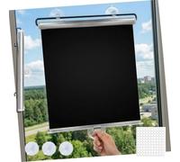 Blackout Roller Shades for Windows, 40cm 58cm 60cm 68cm 80cm Wide No Drill Suction Cup Roller Blinds, Temporary Portable Window Cover, Sun Protection Privacy Curtains for Kitchen, Balcony & Bedroom