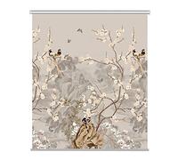 “Blackout Roller Shades - Retro Oriental Art Printed Fabric Window Blinds for Bedroom, Kitchen, Office, or Hotel - Pull Down Room Darkening Blinds”
