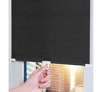 Blackout Roller Shades Suction Cup Blinds for Roof Windows & Doors Retractable Balcony Sunshade No Drill Privacy Curtains Black 55x125cm (21.7x49.2in)