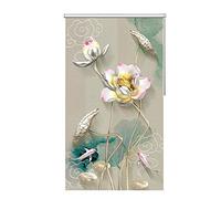 Blackout Roller Window Blinds for Kitchen and Bathroom, Floral Pattern with Fitting, Available in Various Widths