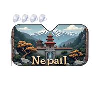 Blackout Shade Mountains, Temples, And Nature: A Journey Through Nepall Car Windshield Sunshade Umbrella Windshield Sun Shade Sun Shade For Car(70x130cm)